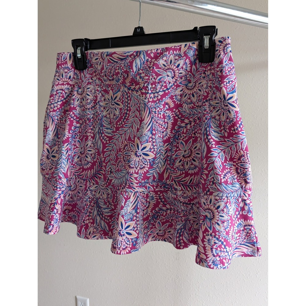 Tommy Bahama Golf Tennis Pink Paisley Floral Ruffle Skort Medium